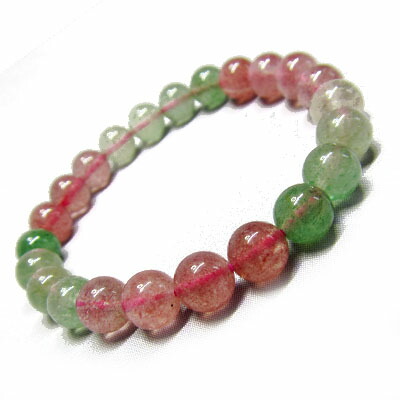 楽天市場】パワーストーンブレスレット・ストロベリークォーツ緑ピンク