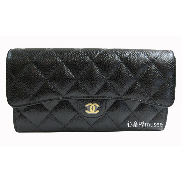 楽天市場】≪Brand new≫ CHANEL Long Flap Walette Black Gold ≪新品