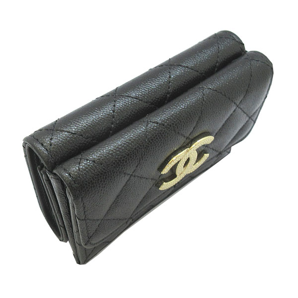 楽天市場】≪Brand new≫ CHANEL Flap Small Wallet Black Gold Big CC