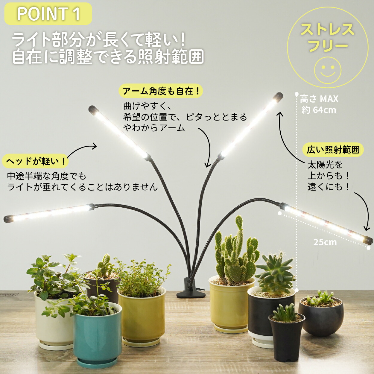 楽天市場】植物育成ライト led タイマー クリップ 植物用ledライト