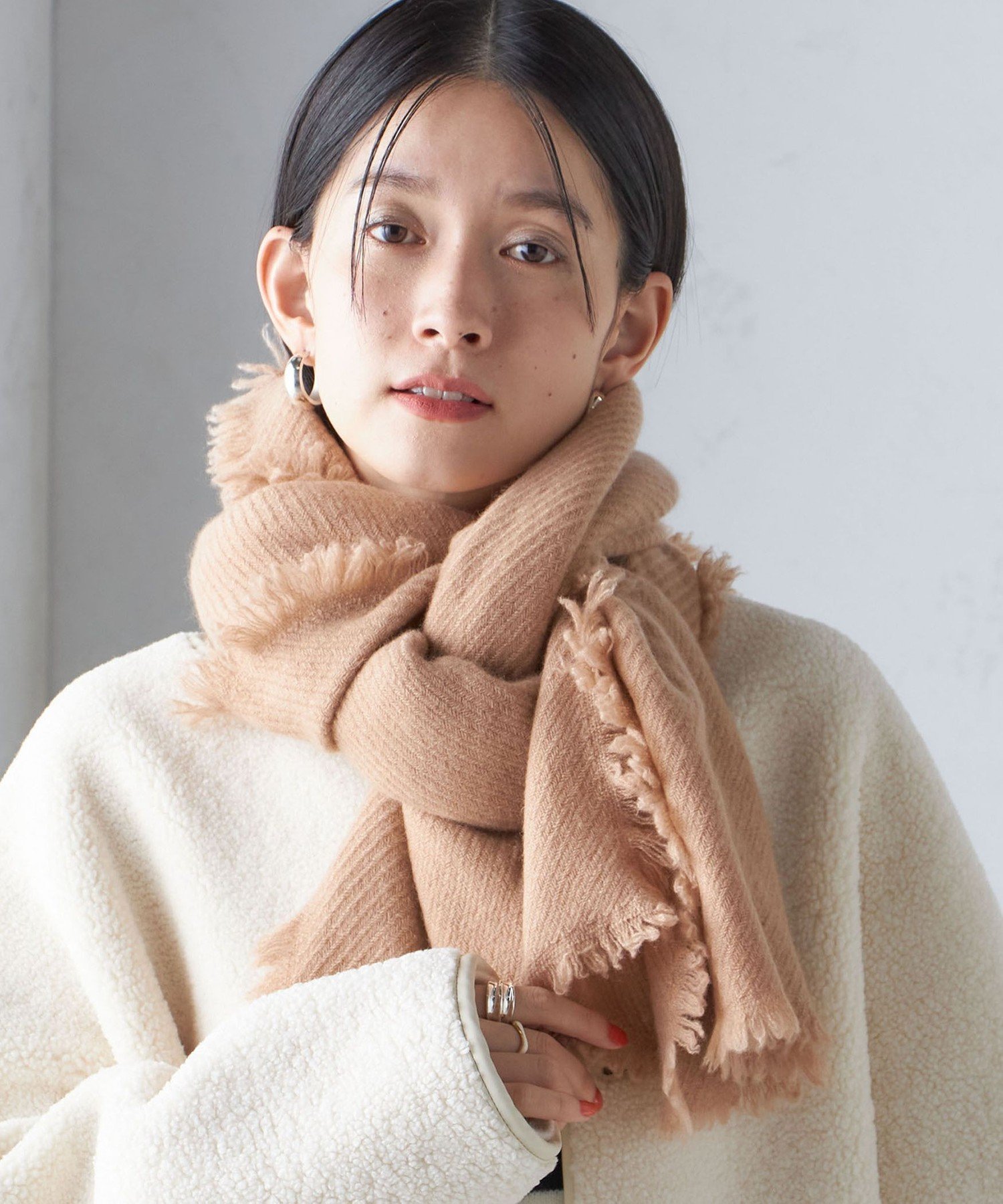 大幅値下げ ミナペルホネン カシミヤストール white 大幅値下げ ミナ