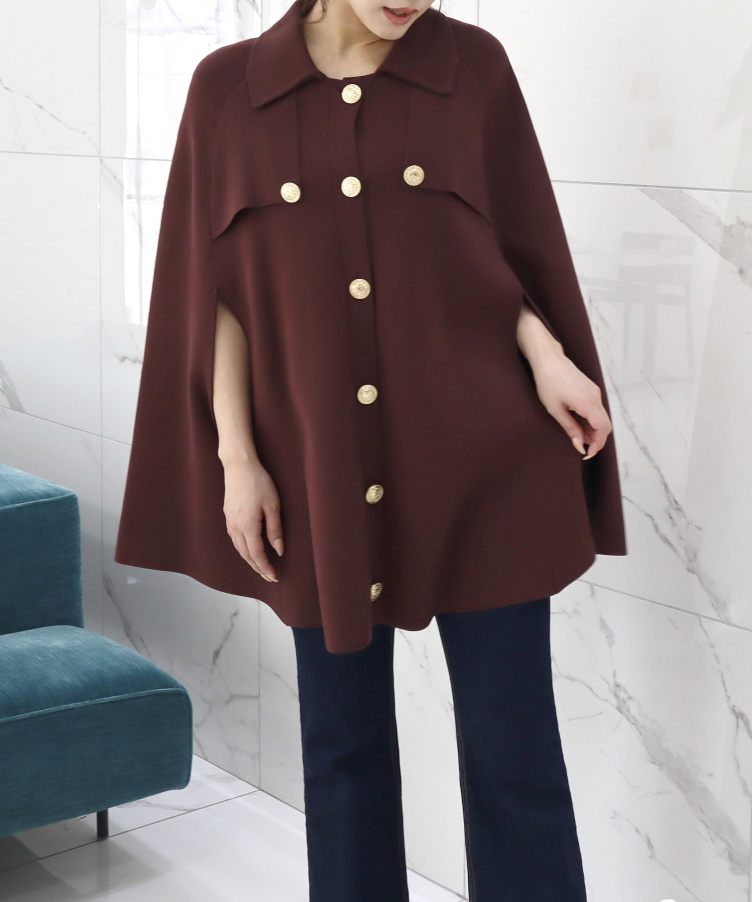 ROYAL PARTY｜配色ニットケープジャケット | Rakuten Fashion(楽天