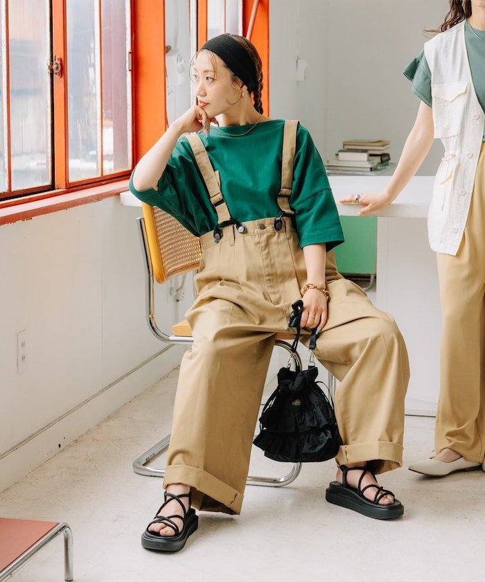 FREAK'S STORE｜別注 サスペンダー付き ビッグ2タックツイルパンツ