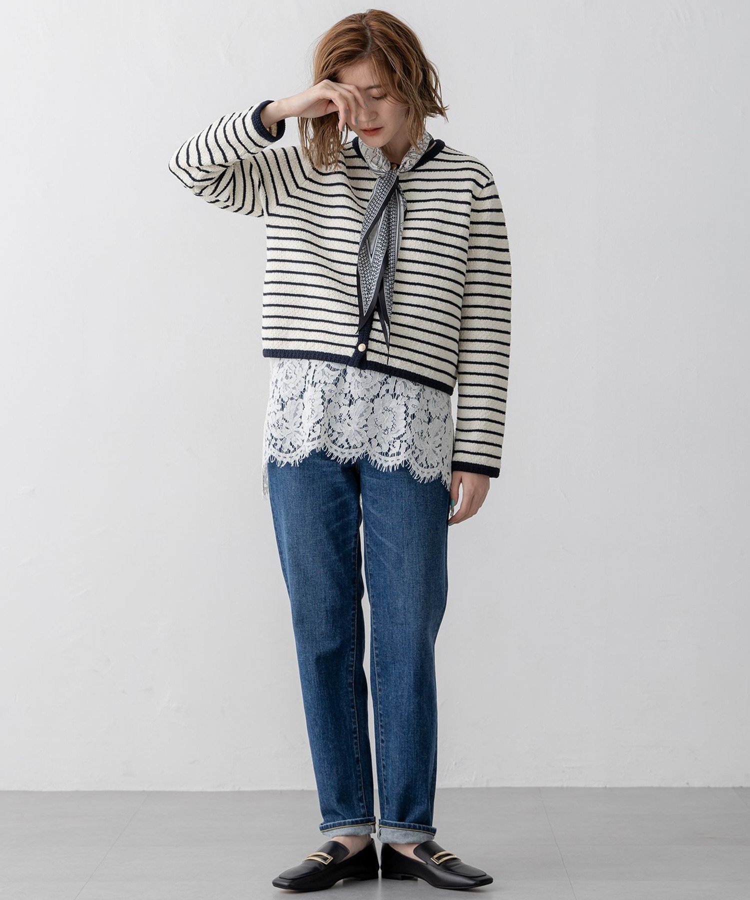 23区｜【洗える】レースコンビストレッチ マットサテン インナー