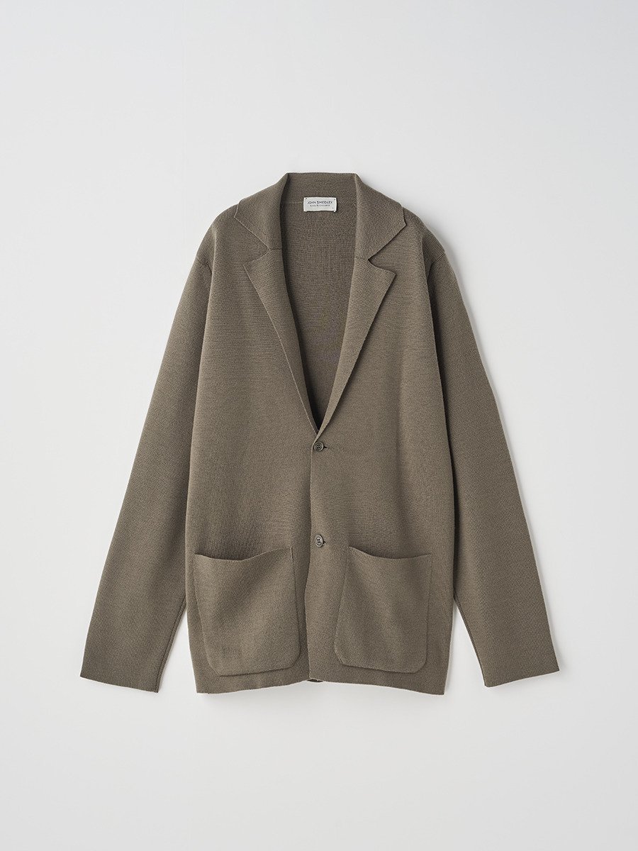 JOHN SMEDLEY｜[UNISEX]ノーカラー長袖ボタンレスニットカーディガン