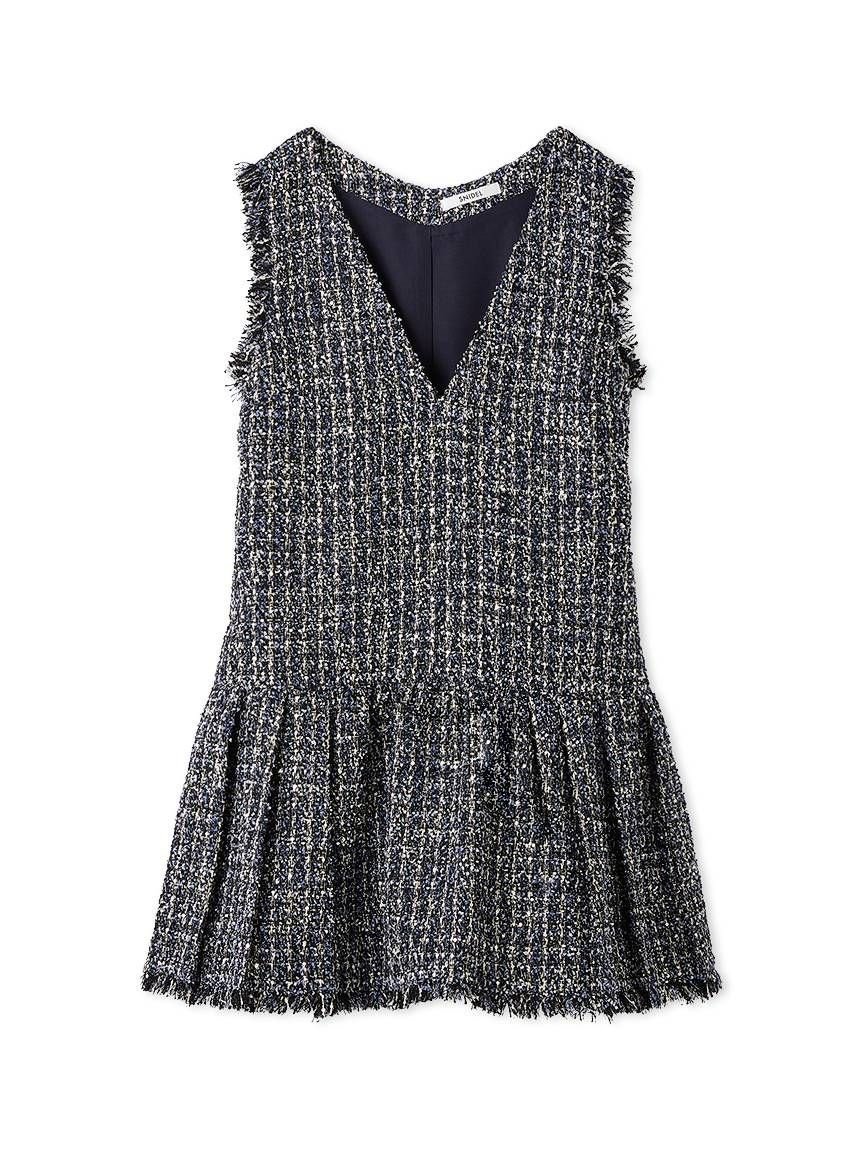 SNIDEL｜Vネックツイードジャンスカ【カンヘウォン着用】 | Rakuten