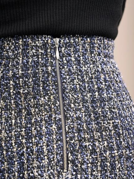 SNIDEL｜サイドプリーツツイードミニスカート | Rakuten Fashion(楽天