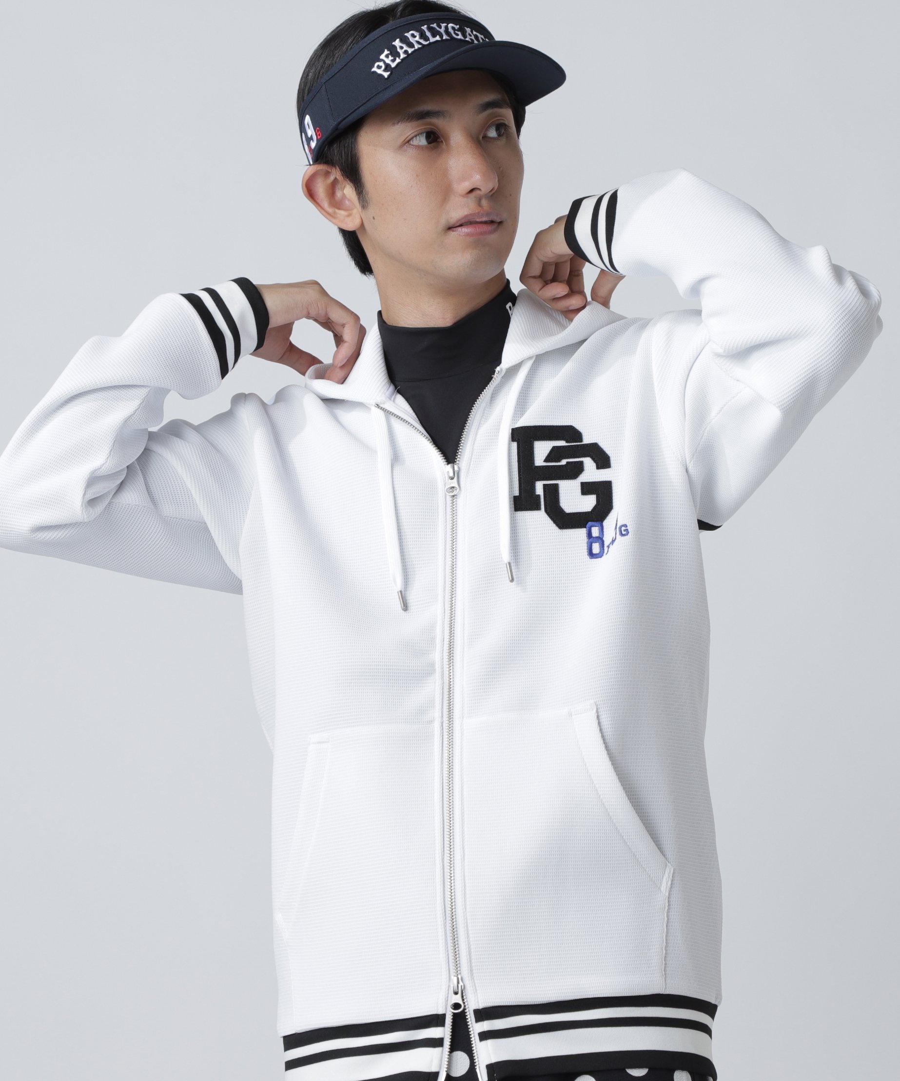 PEARLY GATES｜Peダンボールワッフルフルジップフーディ | Rakuten