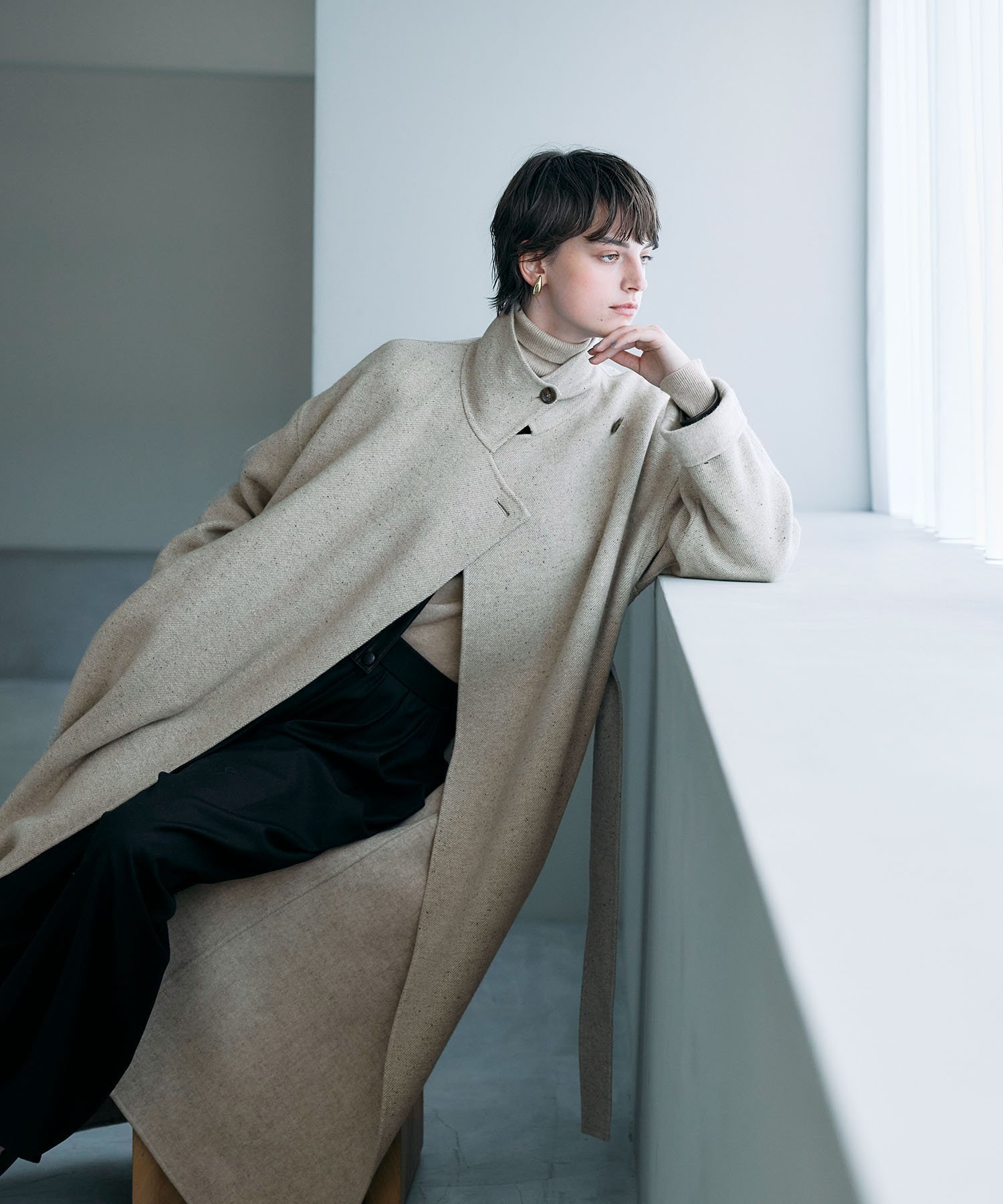 N.O.R.C｜ジーロンウールシルクネップリバーコート | Rakuten Fashion