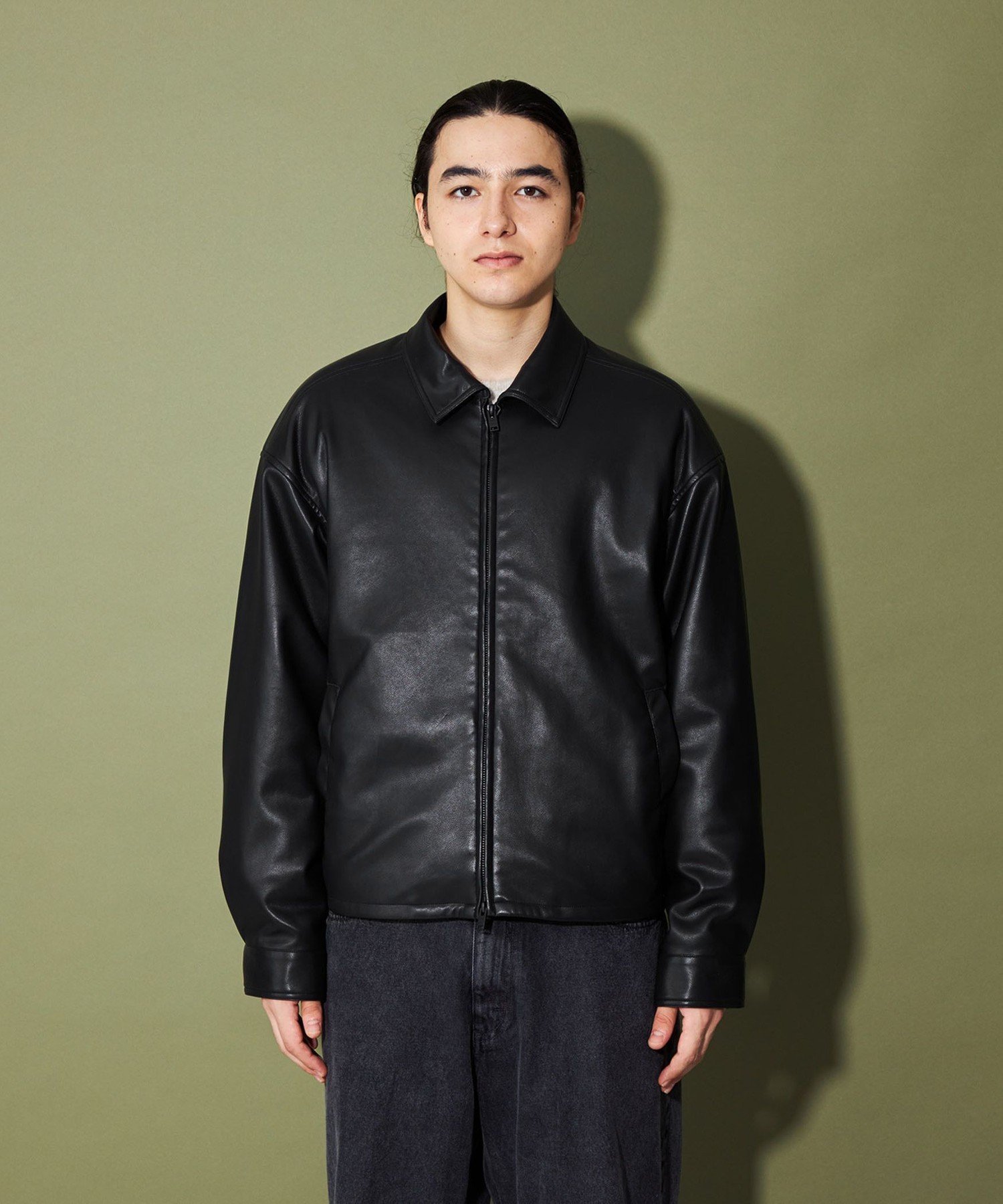 CITEN レザージャケット CITEN＞レザーライクバルーンジップブルゾン｜シテンの通販｜&mall