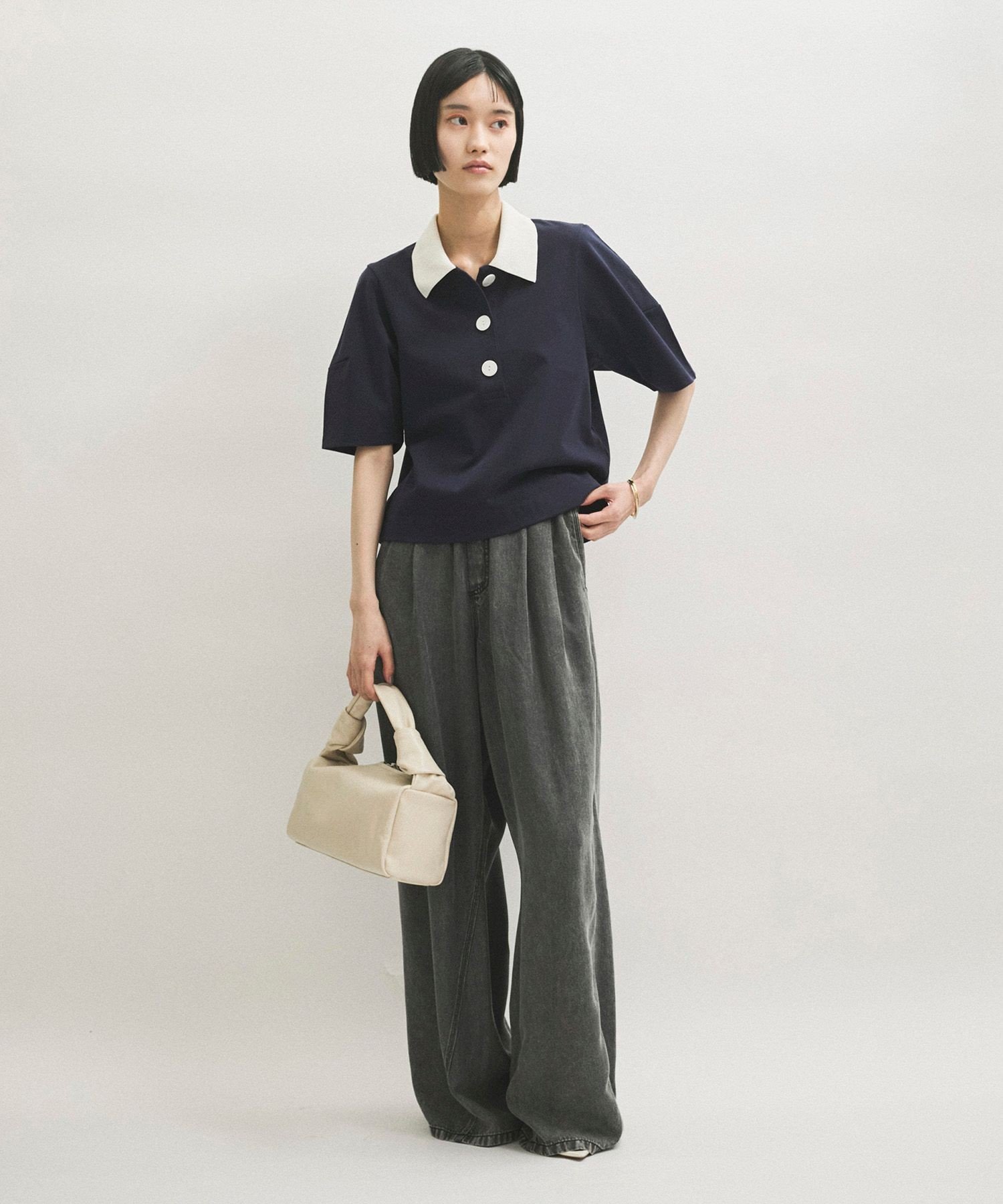 ADAM ET ROPE'｜コクーンスリーブポロシャツ | Rakuten Fashion(楽天