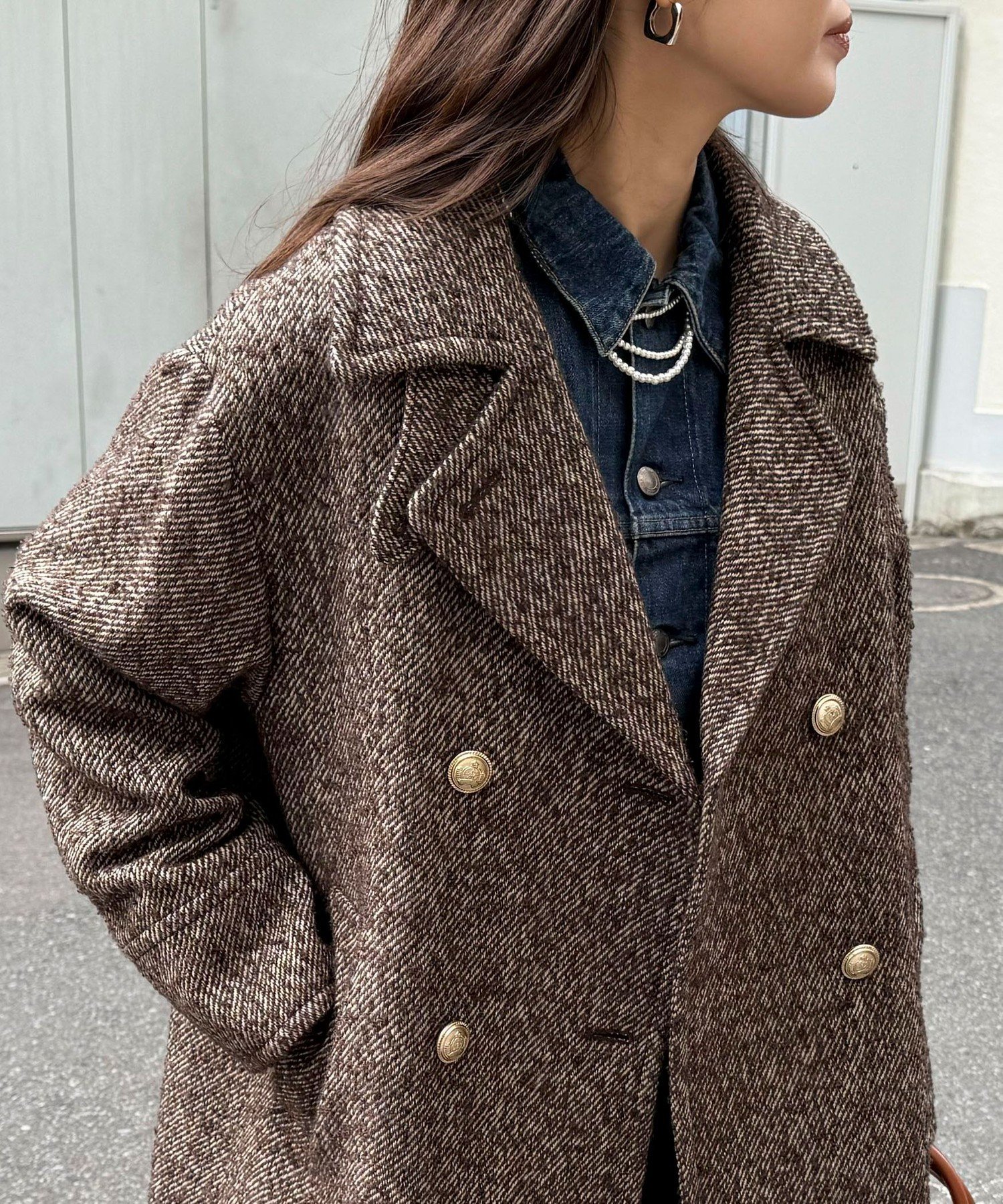 FREDY & GLOSTER｜【リバイバル/新色追加】ウール混ミドル丈Pコート