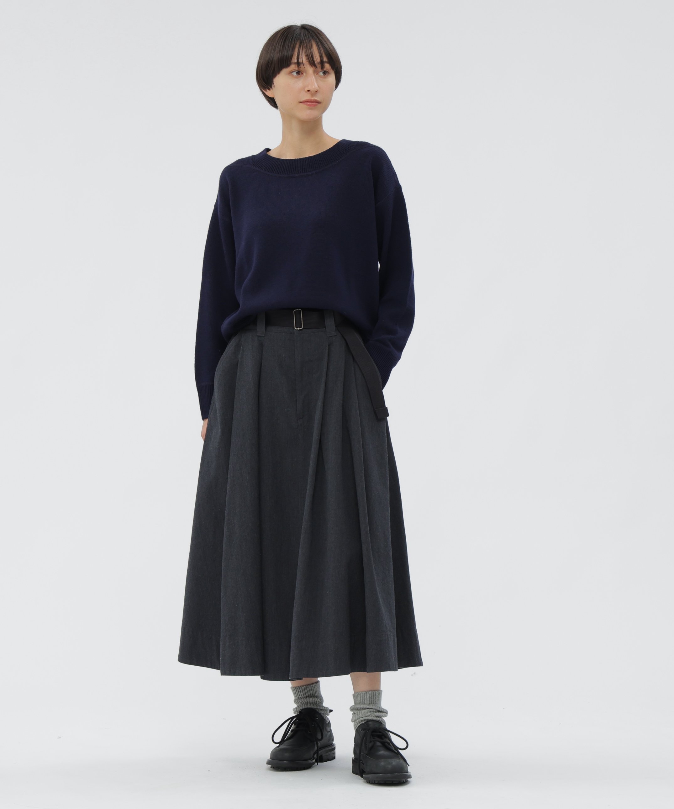 MARGARET HOWELL｜WOOL COTTON TWILL SKIRT | Rakuten Fashion(楽天