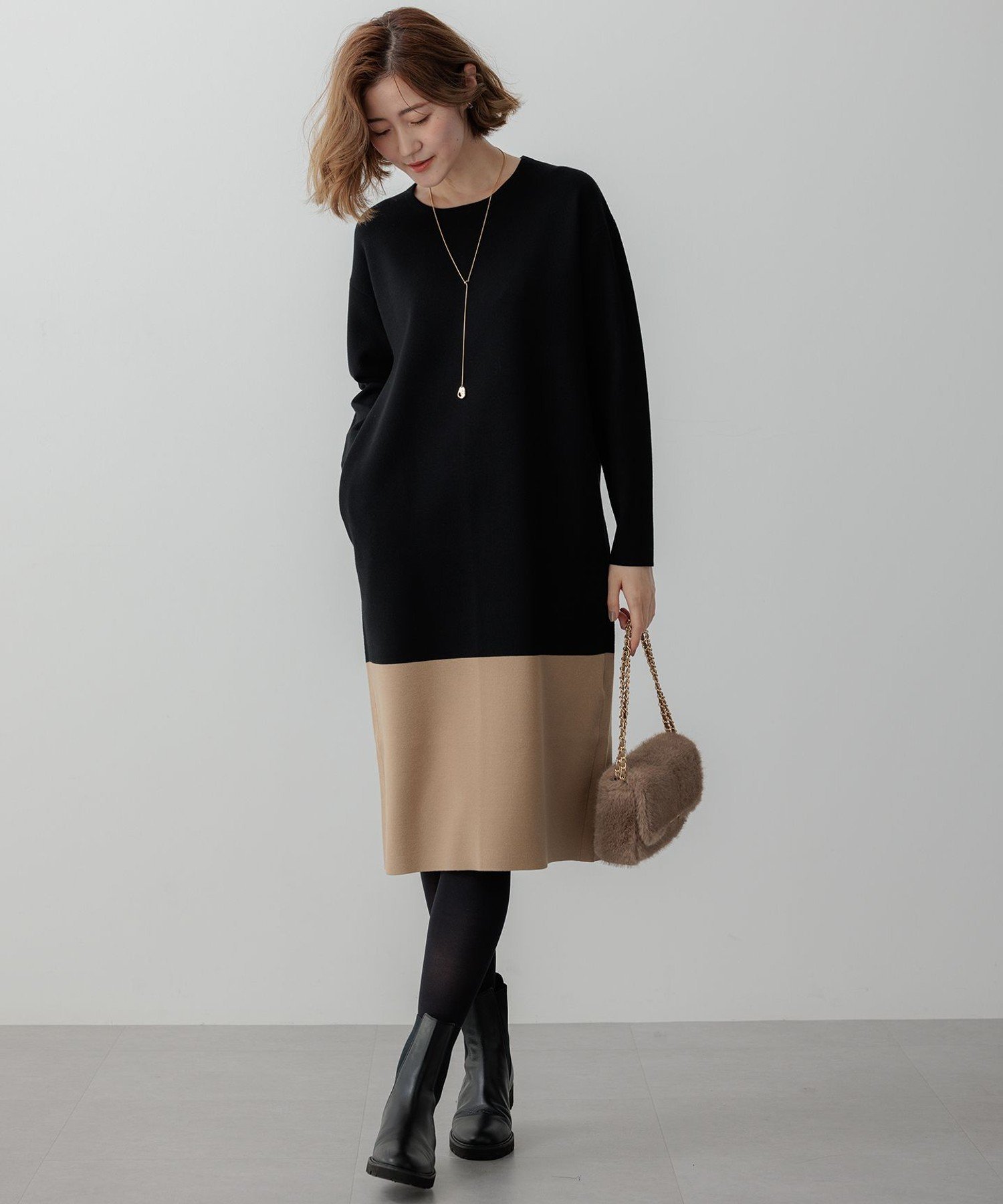 23区｜【WEB&一部店舗限定カラーあり/洗える】ミラノリブ バイカラー