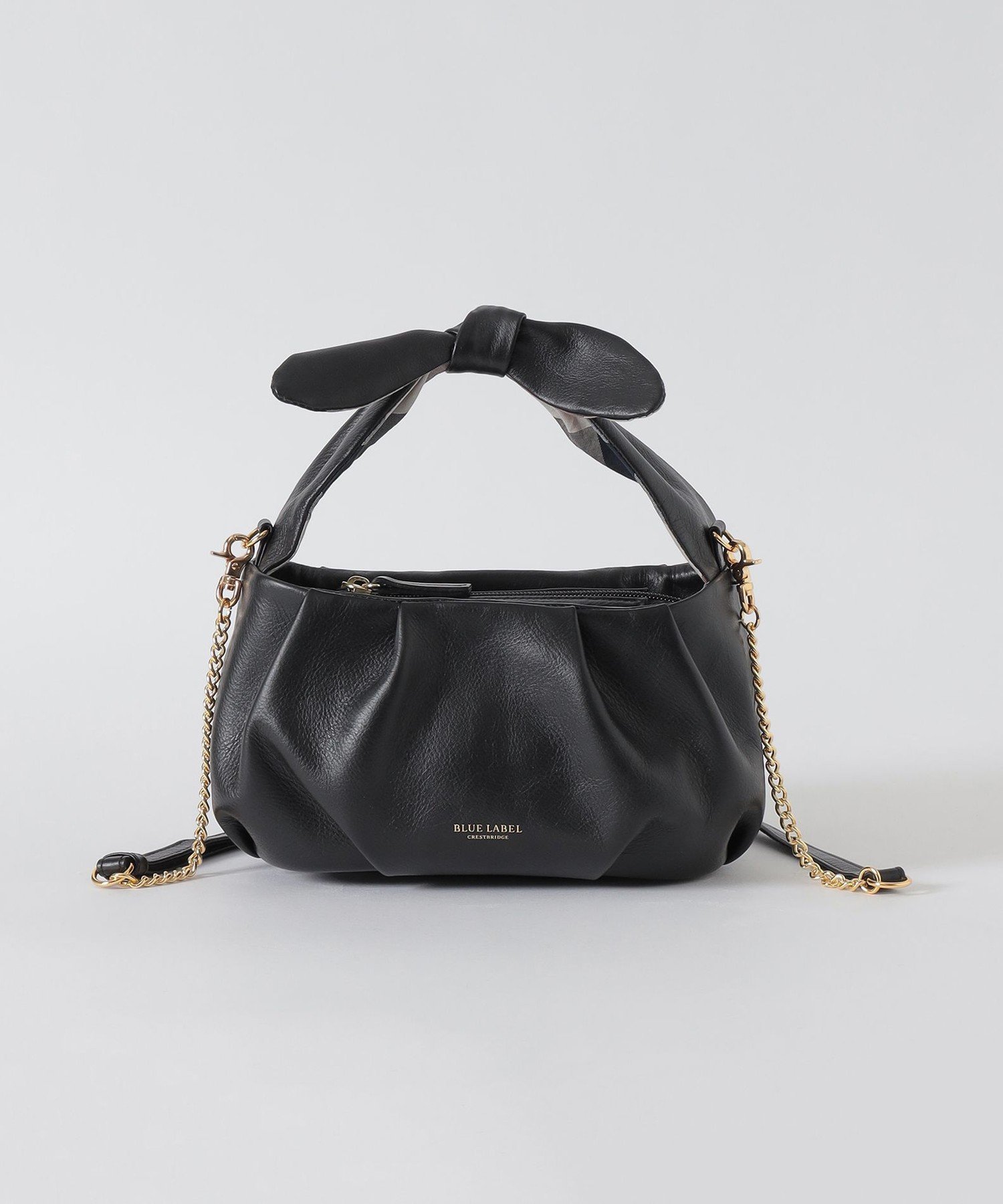 BLUE LABEL / BLACK LABEL CRESTBRIDGE｜ギャザーリボンレザーバッグ