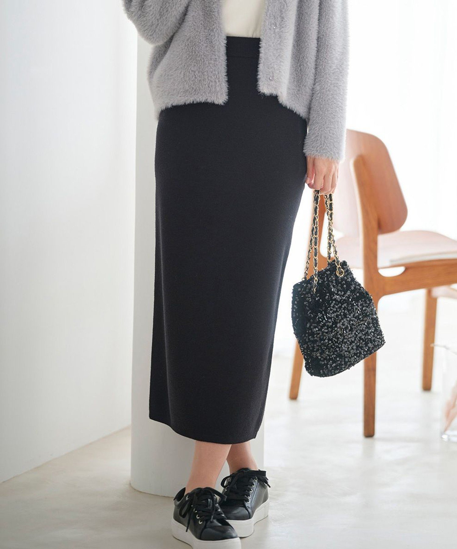 ANY SIS｜【洗える・セットアップ可】アンチピリング総針ニット