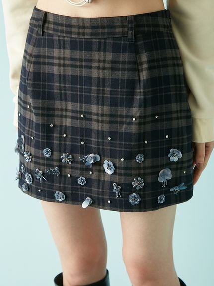 LILY BROWN｜[L.B CANDY STOCK]フラワービジューミニスカート