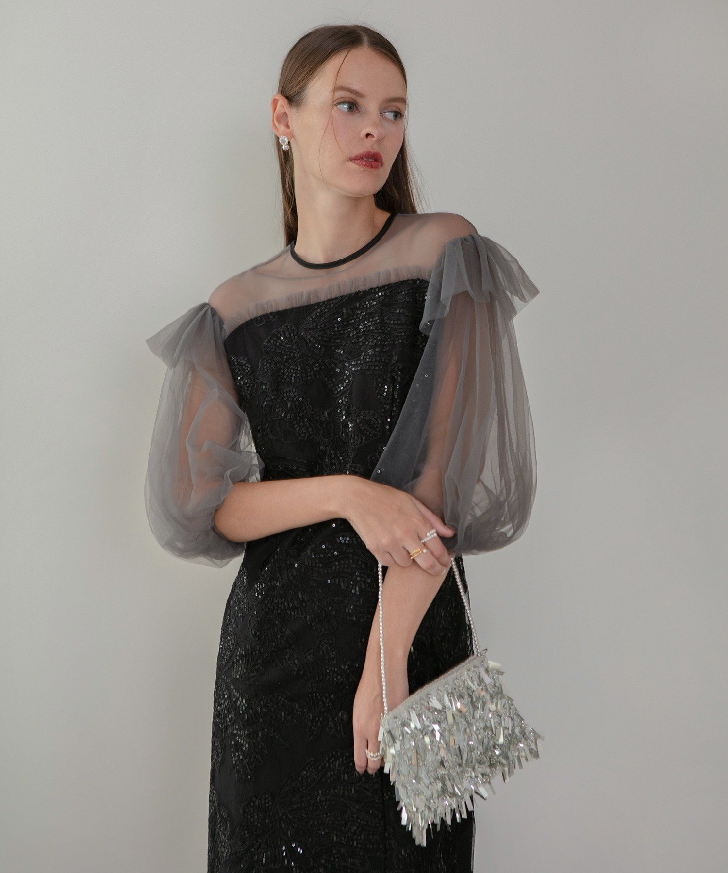 Leja｜Leja-フラワースパンコールシアーフリルスリーブIライン