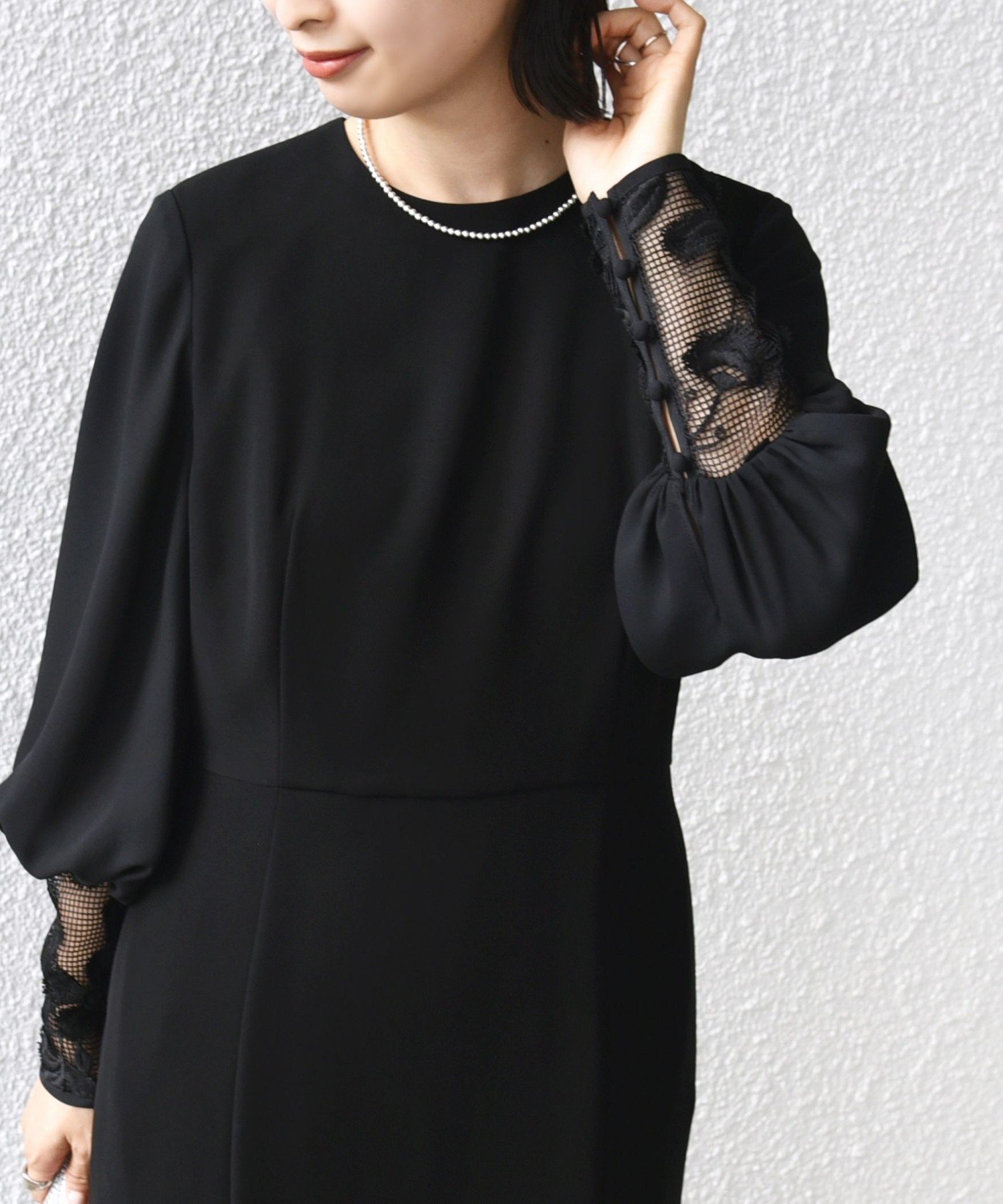 SHIPS｜【SHIPS別注】kaene:ブラック フォーマル レース スリーブ