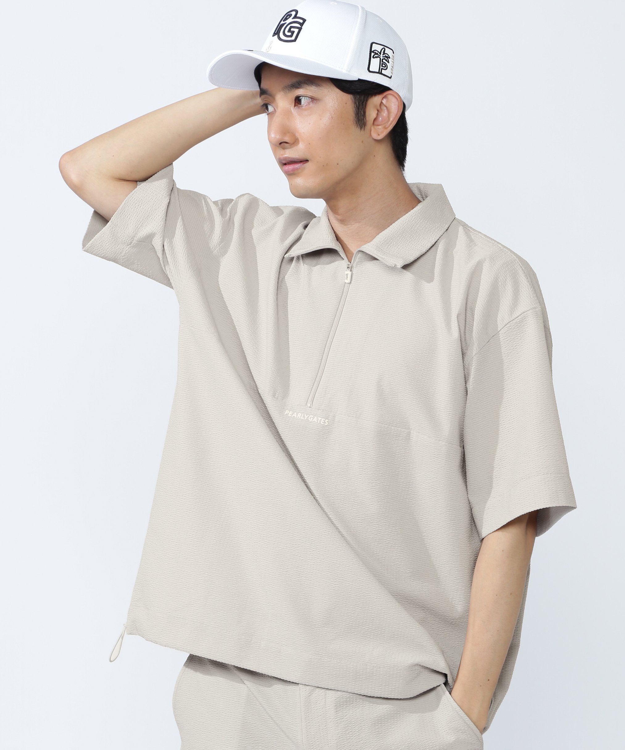 PEARLY GATES｜プライムフレックス×DotAir半袖ハーフジップ | Rakuten