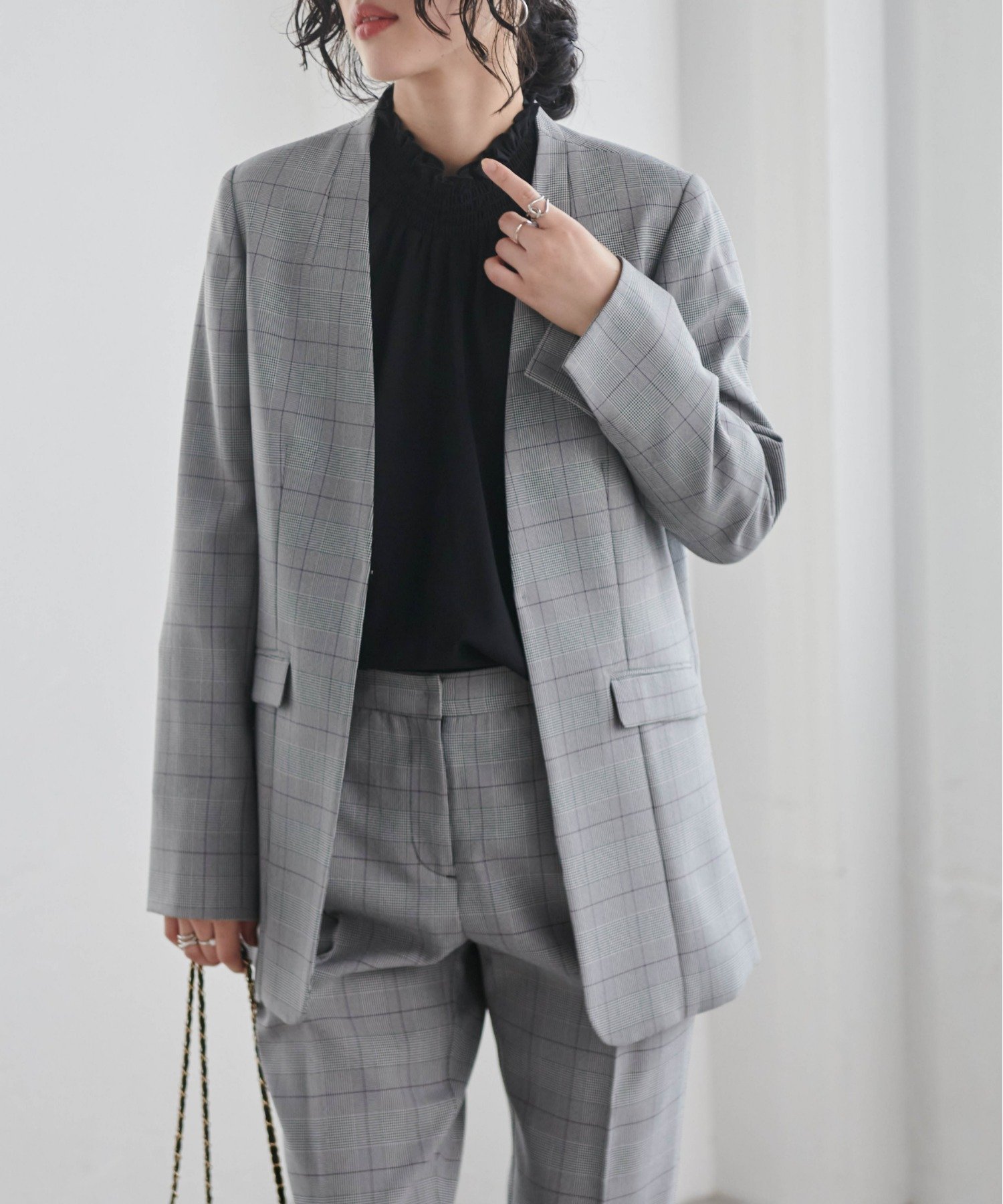 Ranan｜洗える!ノーカラーボックスジャケット | Rakuten Fashion(楽天