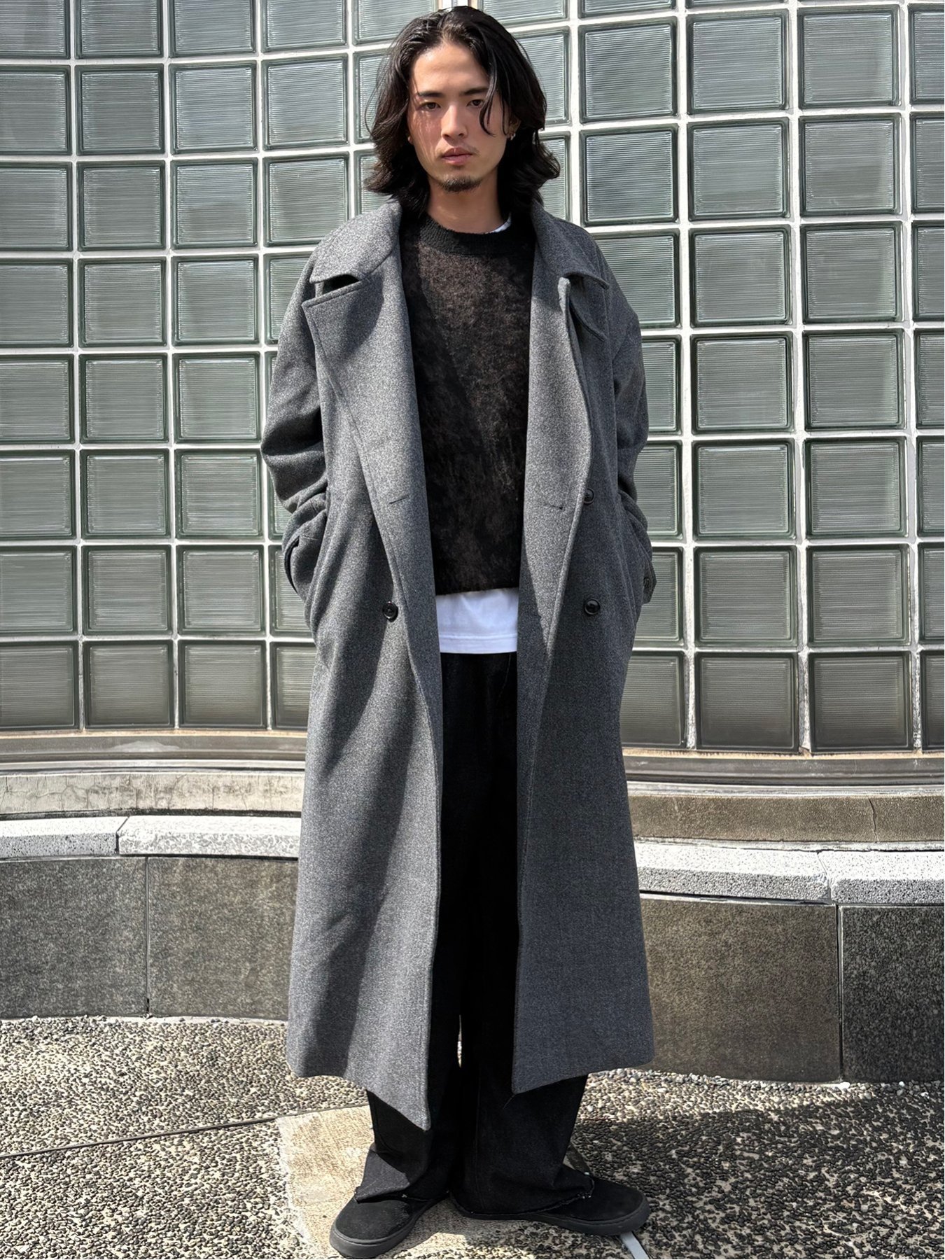 TAKA-Q｜ドロー/DRAW テックメルトン ビックシルエット ダブルコート