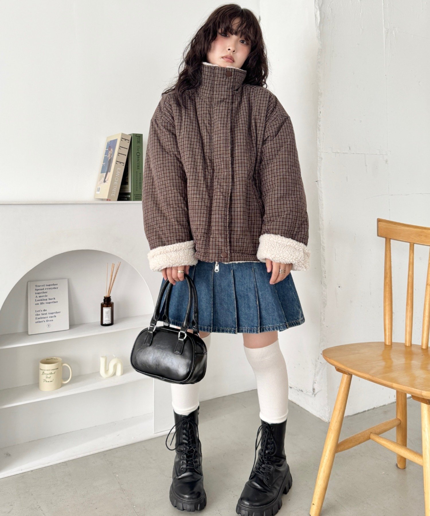 Outfitter lab｜チェックボアリバーシブルブルゾン | Rakuten Fashion