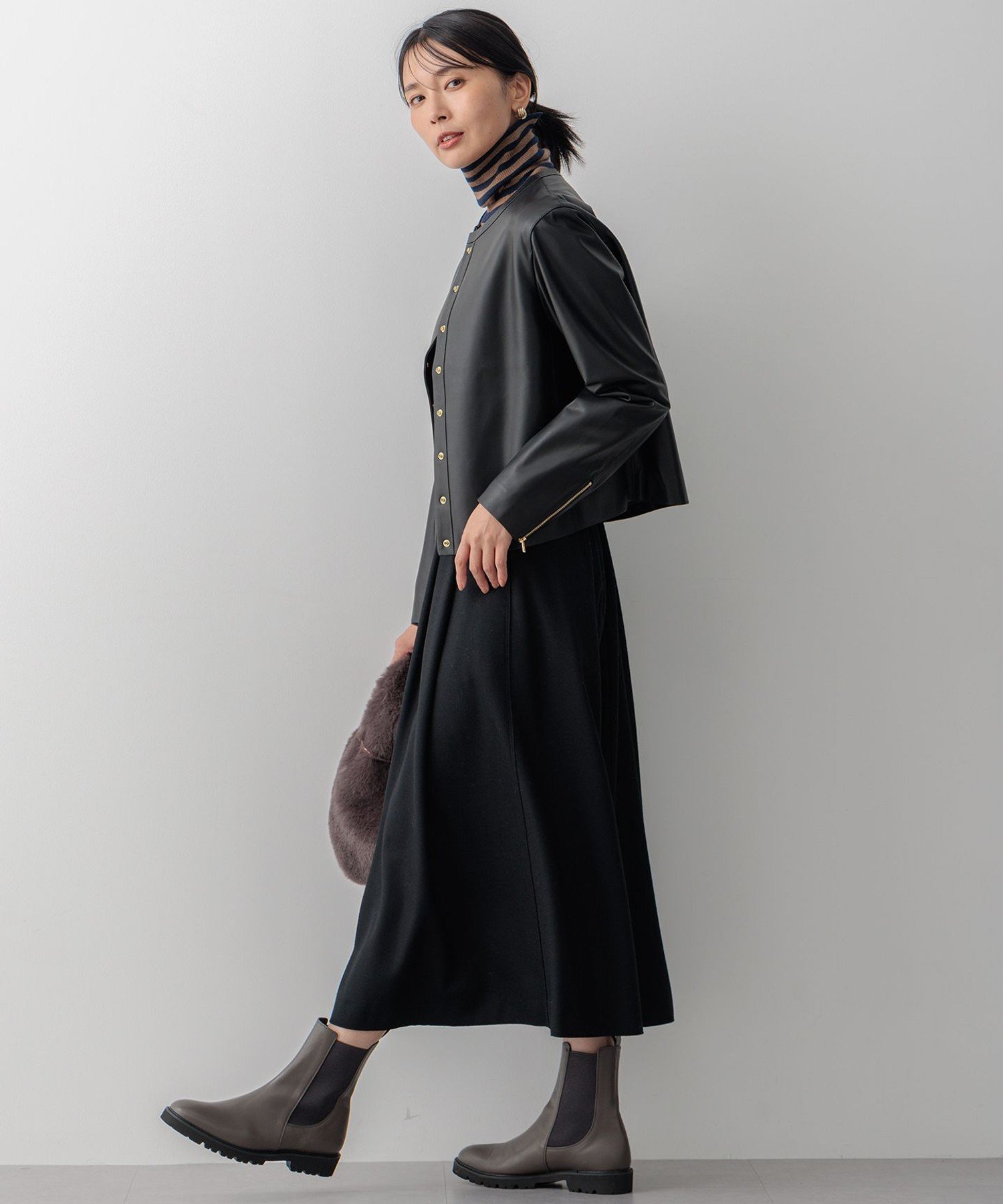 23区｜ラムレザー ノーカラージャケット | Rakuten Fashion(楽天