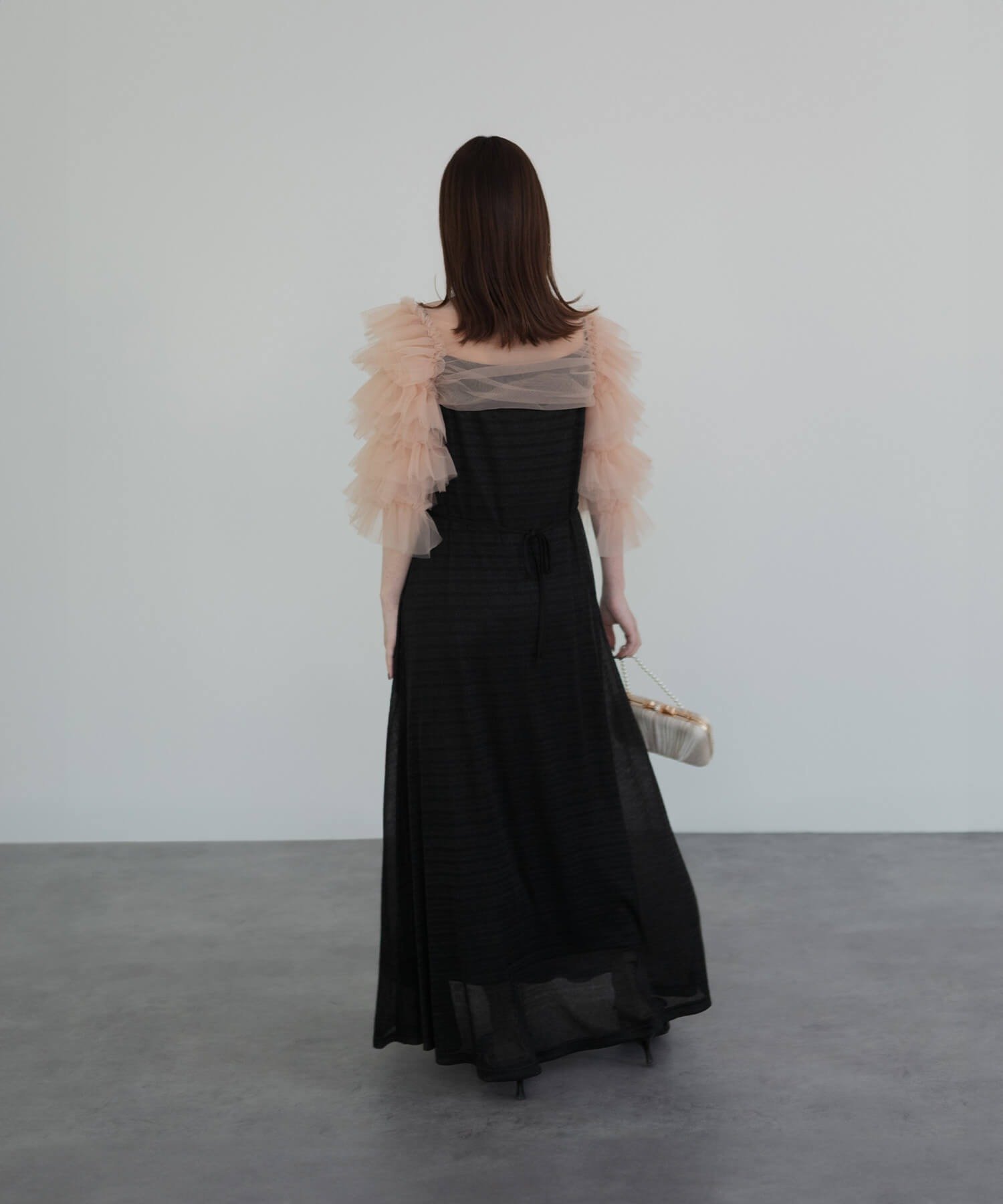 Leja｜LEJA-ティアードフリルチュールボレロワンピースドレス 結婚式