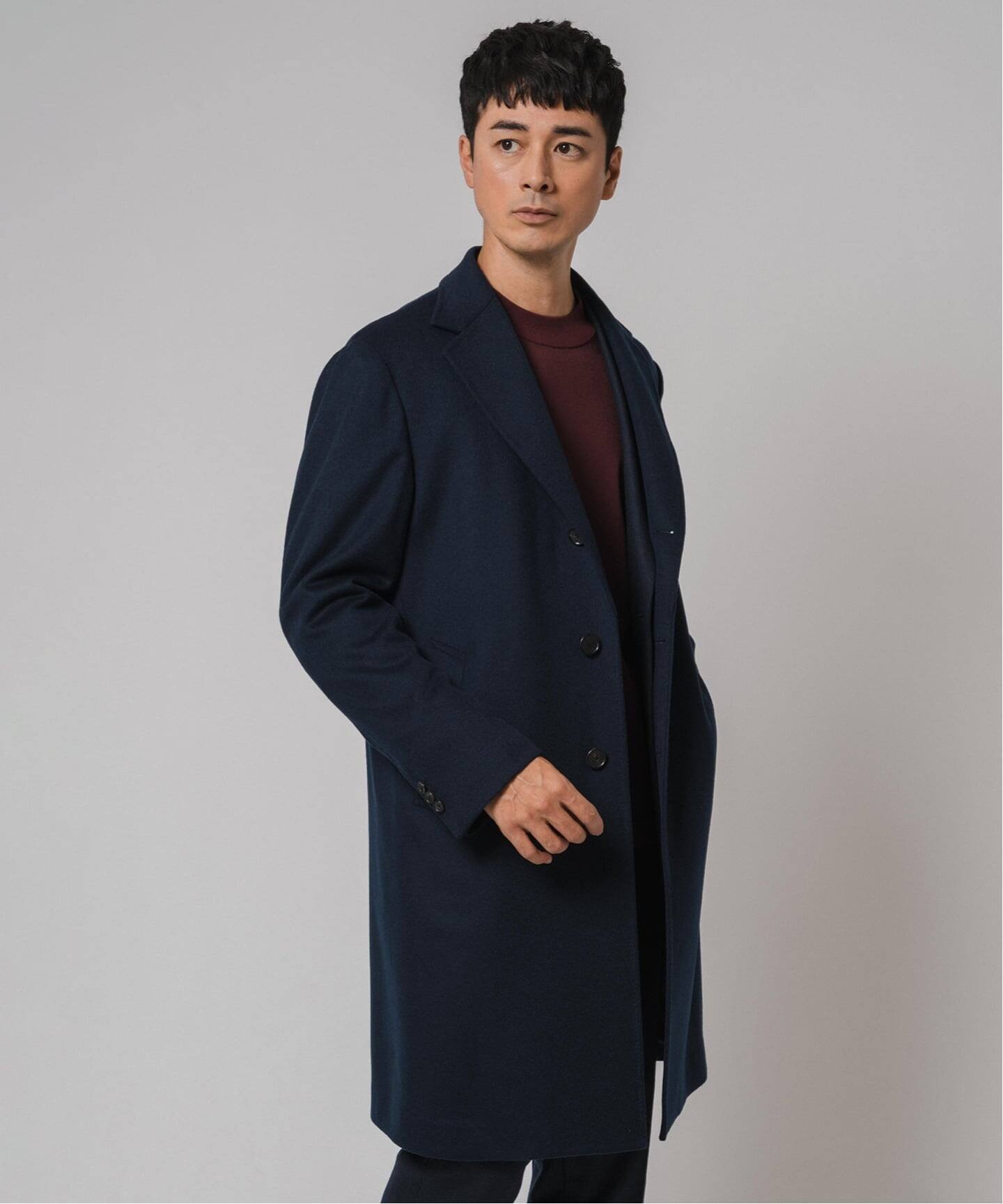 EDIFICE｜SUPER 140's ウール / カシミヤ チェスターコート | Rakuten