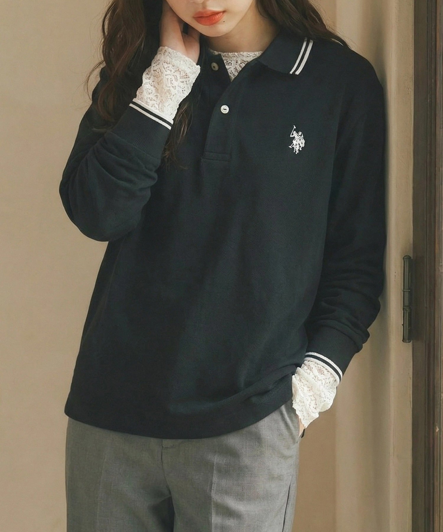 SETUP7｜U.S. POLO ASSN./ティップラインロングスリーブポロシャツ