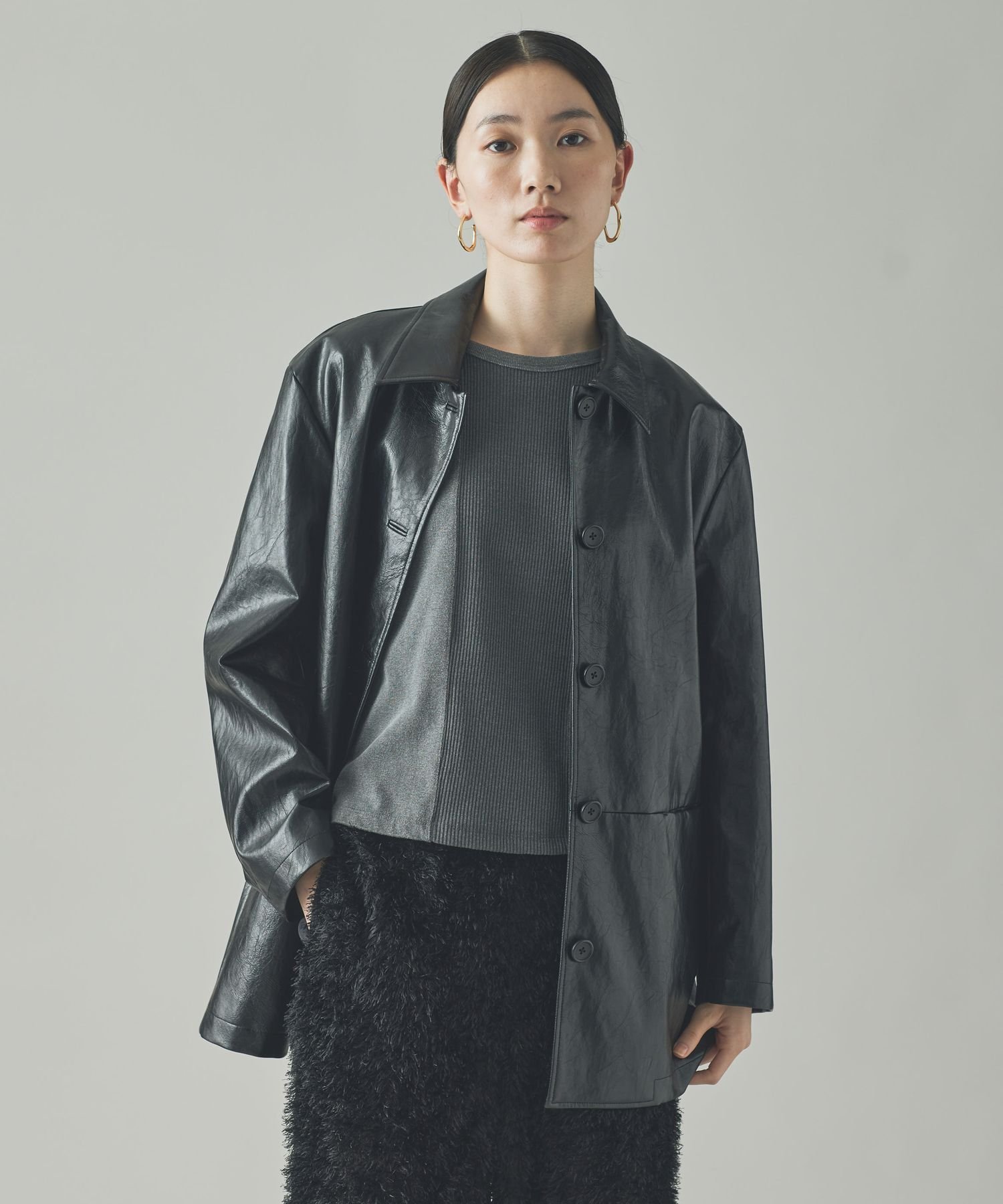 Curensology｜ヴィンテージフェイクレザーカバーオール | Rakuten