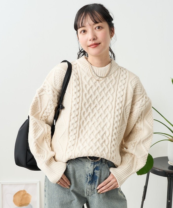 FREAK'S STORE｜ミックスケーブル クルーネックニット 24AW | Rakuten