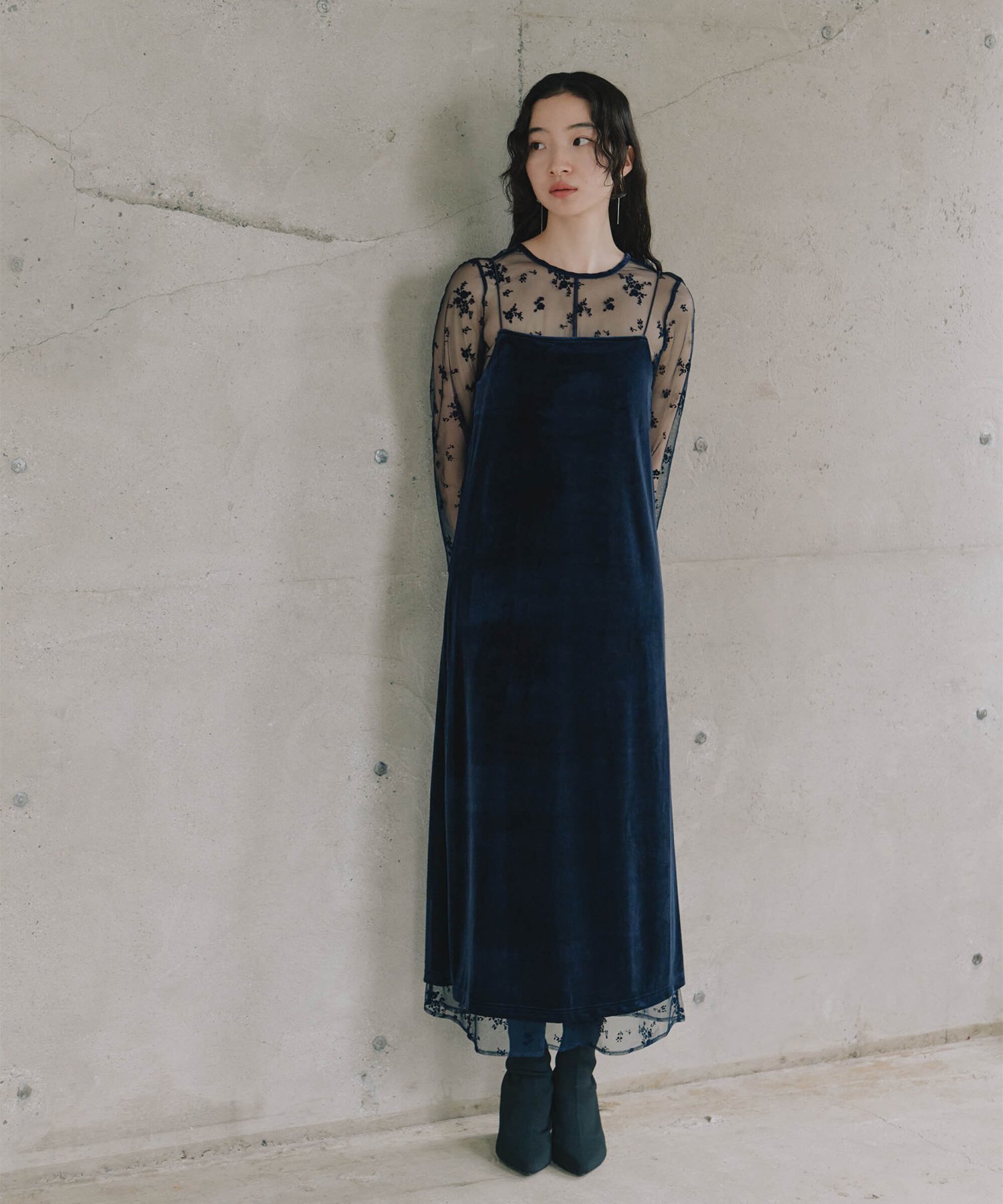 kaene｜フロッキーベロア2wayドレス|結婚式二次会同窓会謝恩会お呼ばれ