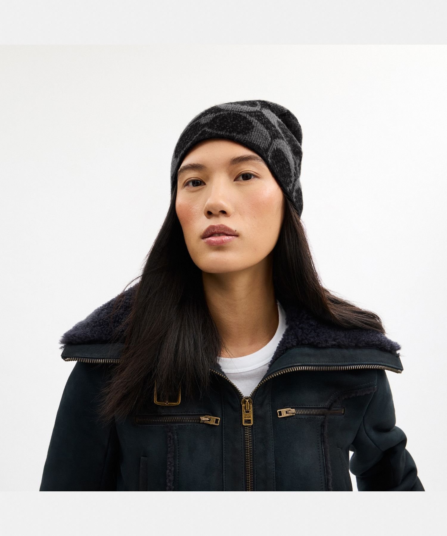 COACH｜【公式】マキシ シグネチャー ニット ビーニー | Rakuten