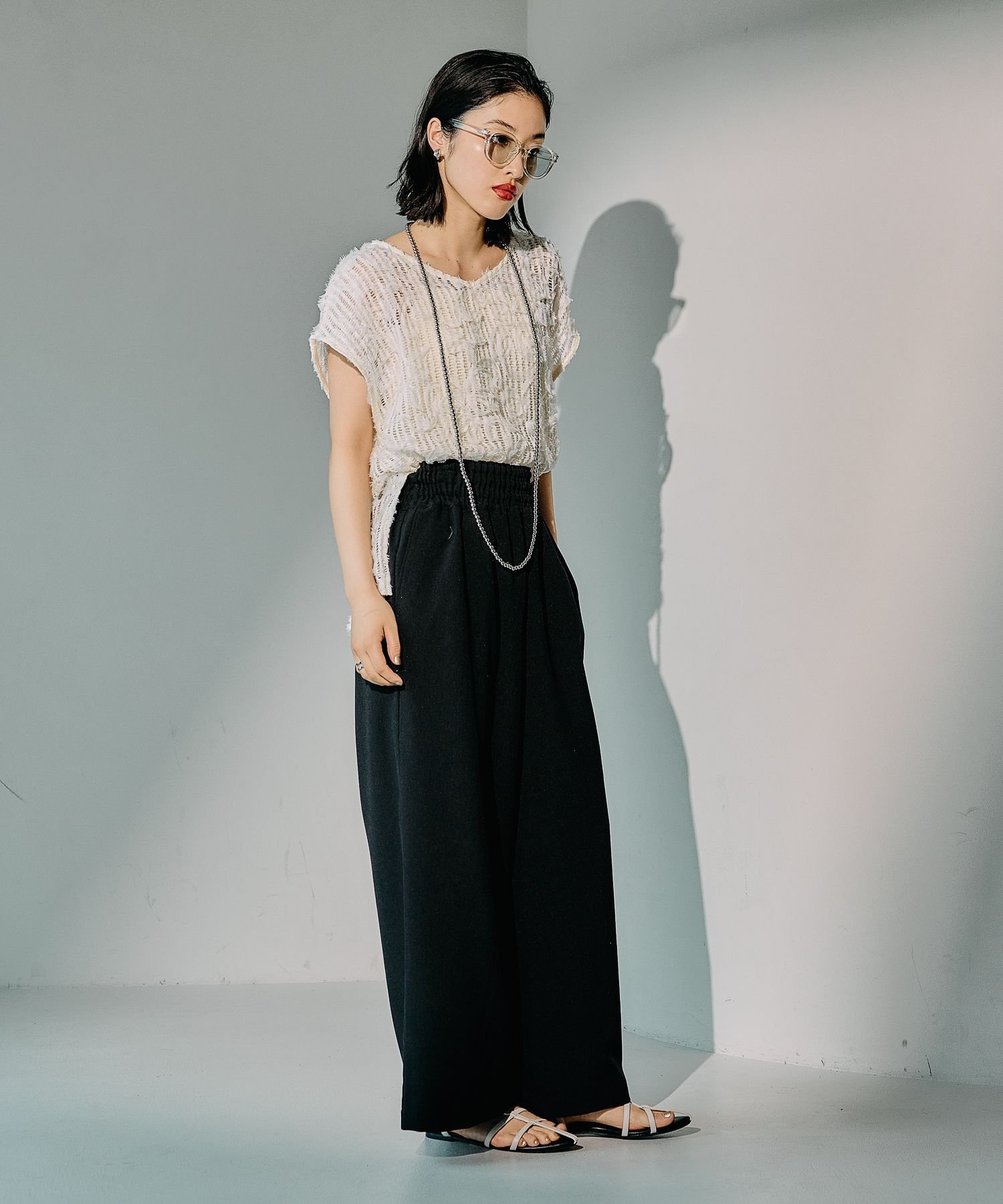 LEPSIM｜スラックスギャザーワイドパンツ | Rakuten Fashion(楽天