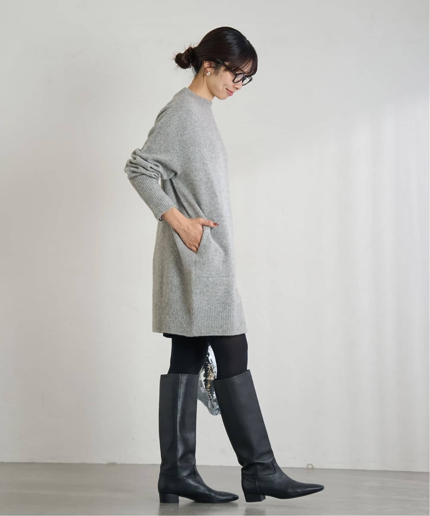 IENA｜《WEB限定/追加》ウールカシミヤ チュニックワンピース