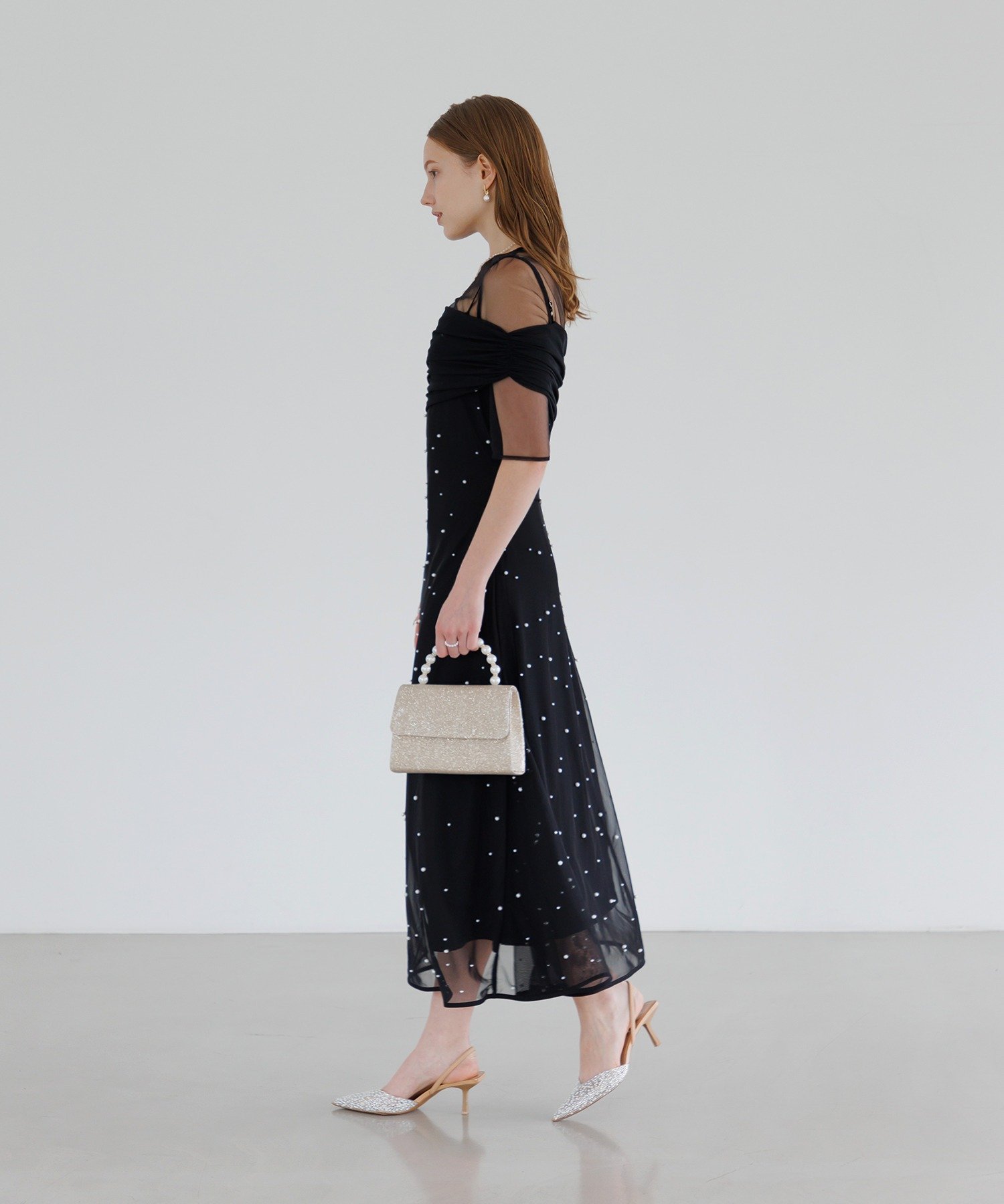 Leja｜2WAYチュールトップスパールAラインドレス結婚式 パーティー