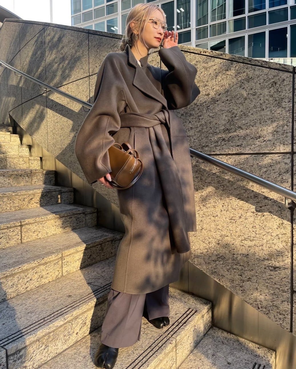 LE CIEL BLEU｜ダブルフェイスラップコート/Double Face Wrap Coat
