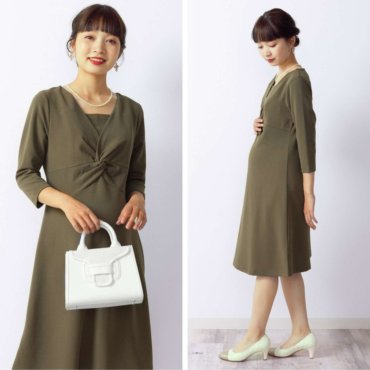 楽天市場】マタニティ ワンピース ツイスト授乳ワンピース 低身長 卒園