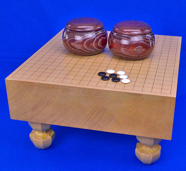 楽天市場】囲碁セット 新桂4寸足付碁盤セット(蛤碁石25号・木製碁笥栗