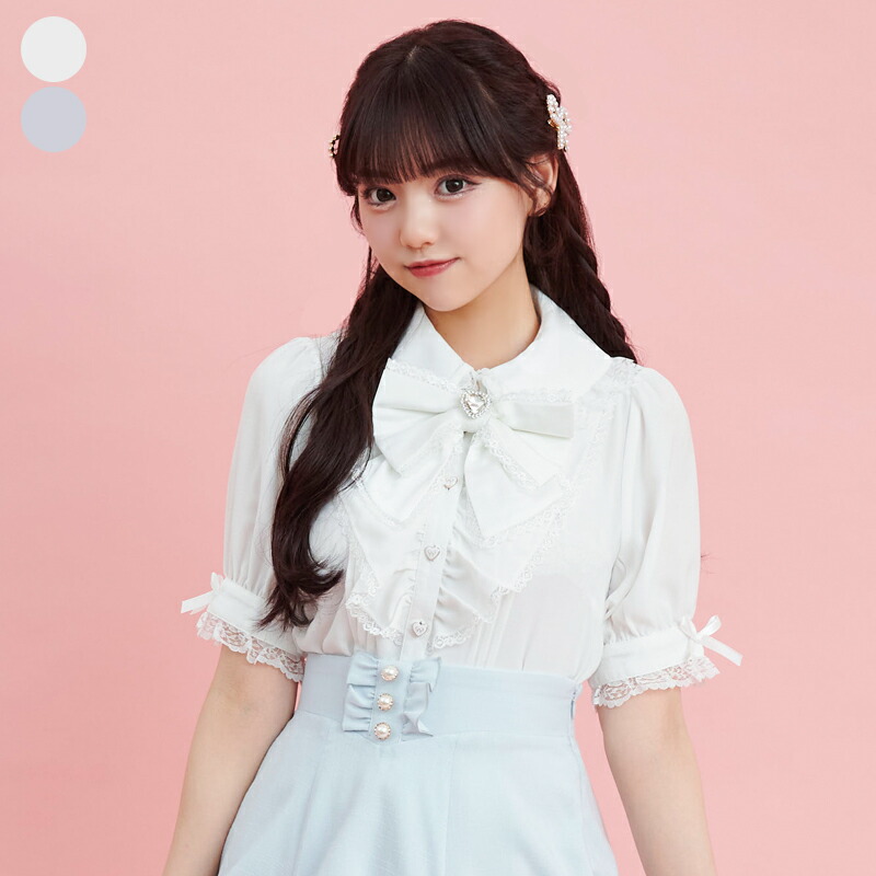 楽天市場】ラッフルギャザー半袖ブラウス4/18 12:00 販売スタート