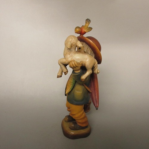 楽天市場】☆アンリ ANRI イタリア 木彫り人形 『子羊と少年 』 新入荷