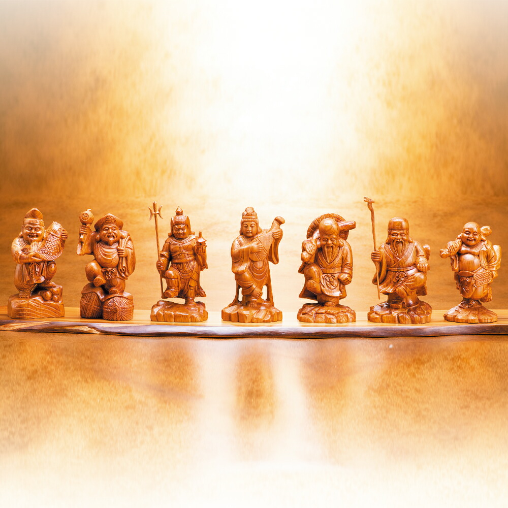 楽天市場】屋久杉 細密彫刻 「 吉祥開運 七福神 」 置物 布袋 恵比寿