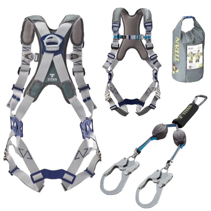楽天市場】タイタン フルハーネス 巻取 ダブルランヤード セット