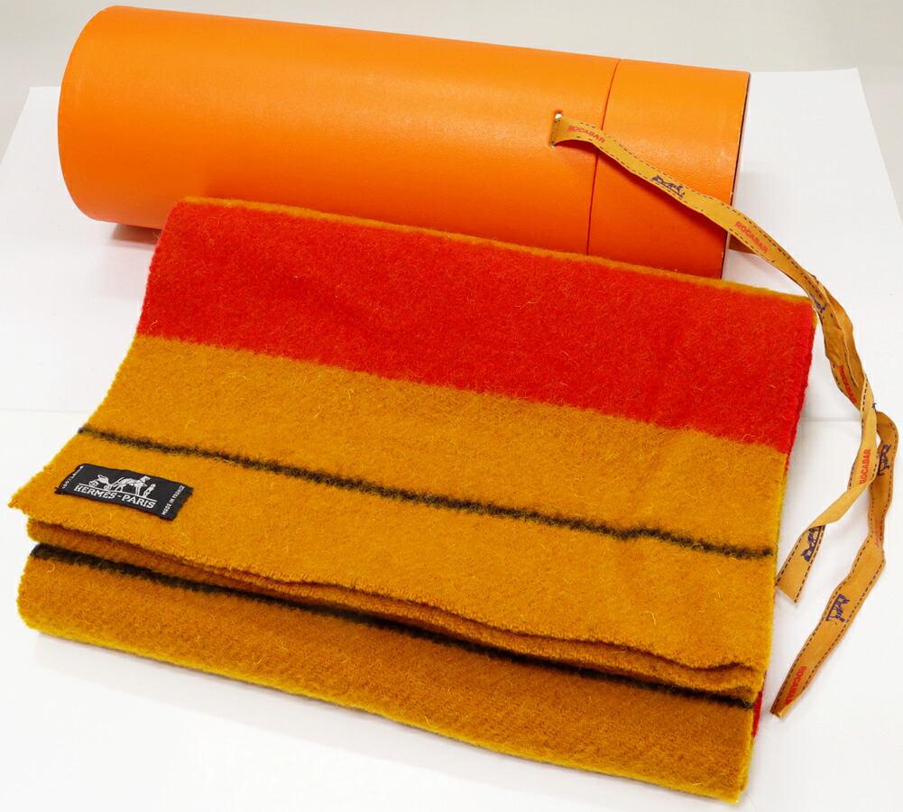 楽天市場】エルメス マフラー ロカバール ウール100% イエローxブルーx