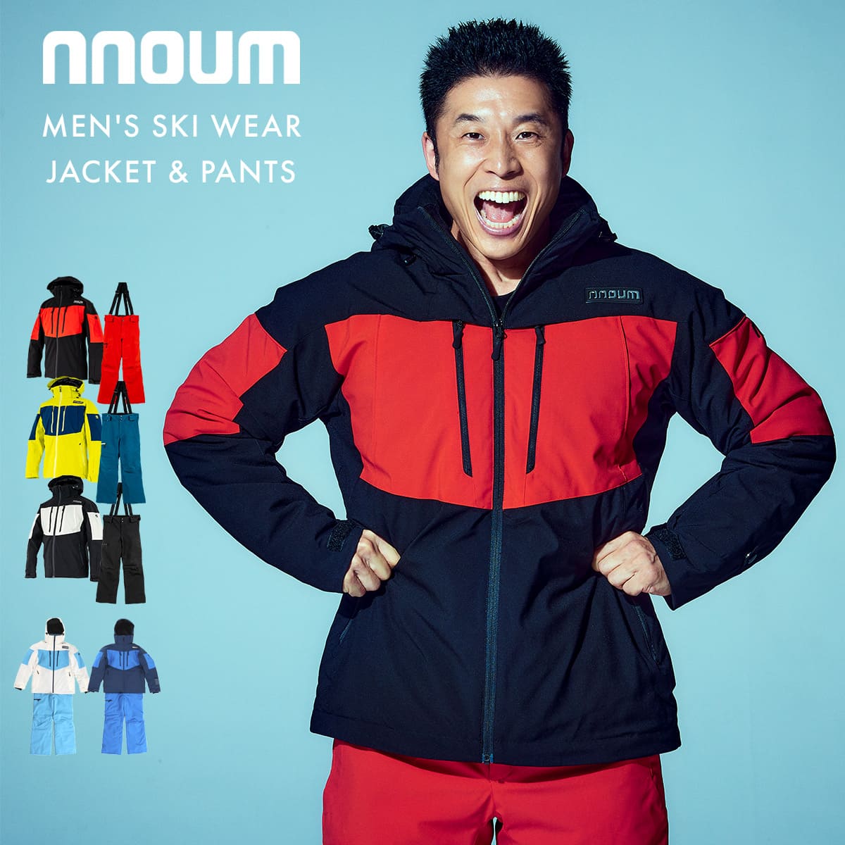 ✨mobus✨スキー スノボ ウェア 上下 メンズL 赤 黒 ユニセックス