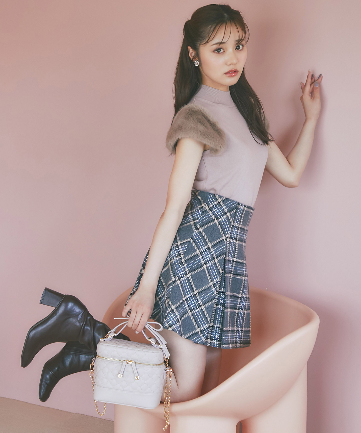 楽天市場】インナーパンツ付きチェックミニスカート【leminia レミニア