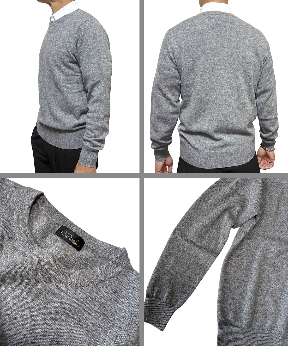 楽天市場】カシミヤ100％ メンズ 長袖 クルーネック セーター ニット