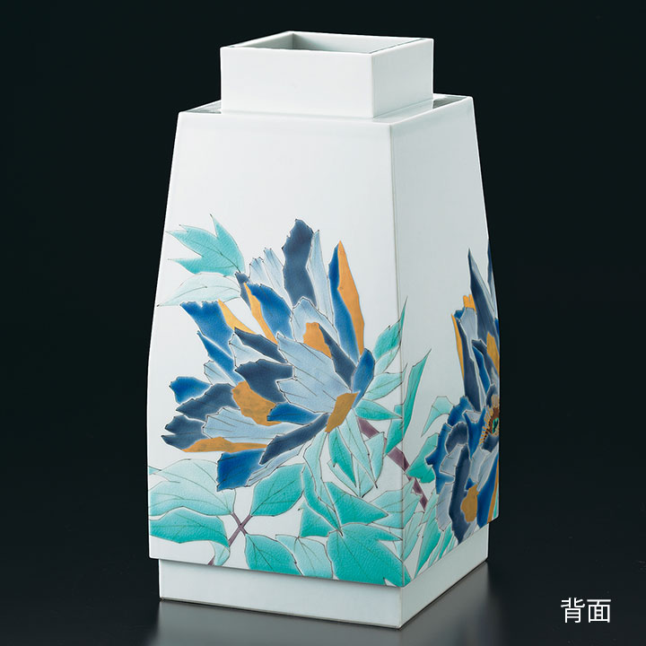 古九谷 木米造 色絵金彩 細密絵付花瓶 【公式通販】